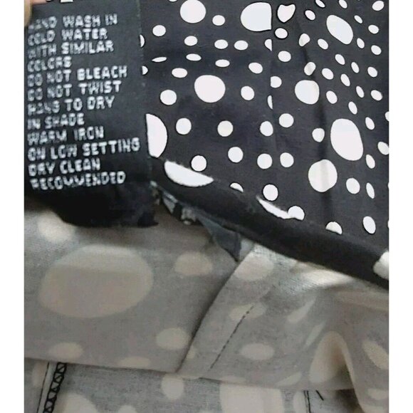 Anne Carson Skirt Skort Size 16 Black White Polka Dot Stripes Back Zipper - Picture 7 of 10